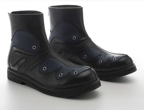 54A0×musaafeer Flowwing Patchwork Round Toe Boots