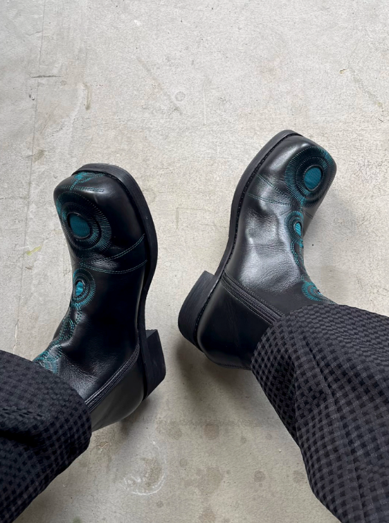 54A0×musaafeer Ankle Square Toe Boots