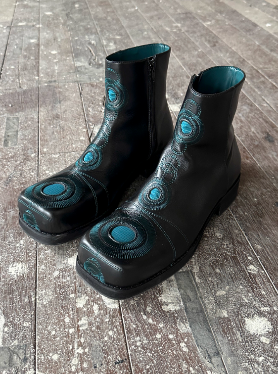 54A0×musaafeer Ankle Square Toe Boots
