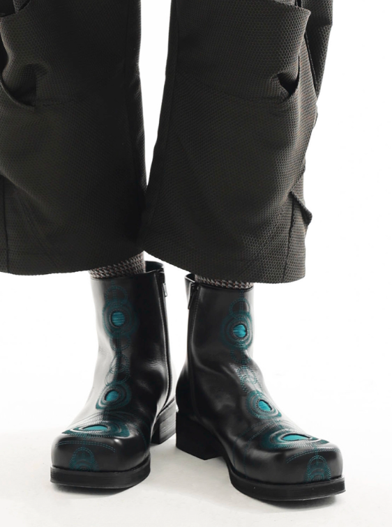 54A0×musaafeer Ankle Square Toe Boots