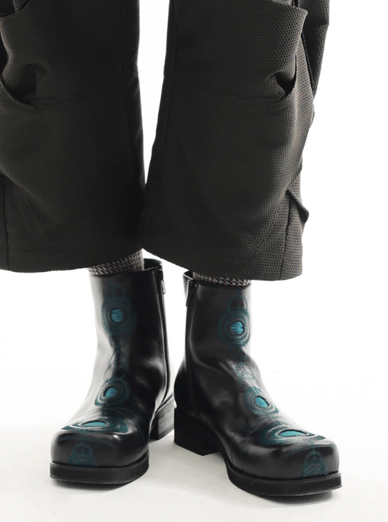 54A0×musaafeer Ankle Square Toe Boots