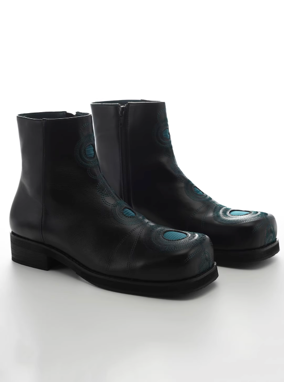 54A0×musaafeer Ankle Square Toe Boots