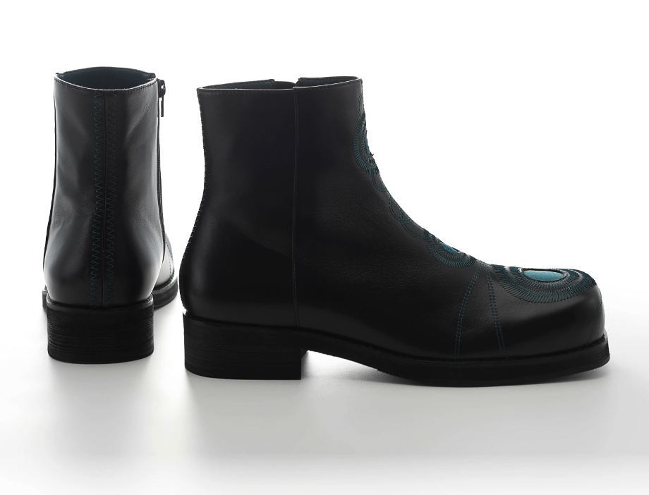 54A0×musaafeer Ankle Square Toe Boots