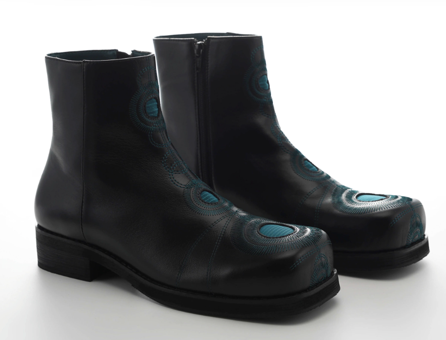54A0×musaafeer Ankle Square Toe Boots