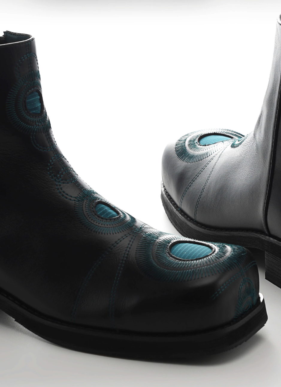 54A0×musaafeer Ankle Square Toe Boots