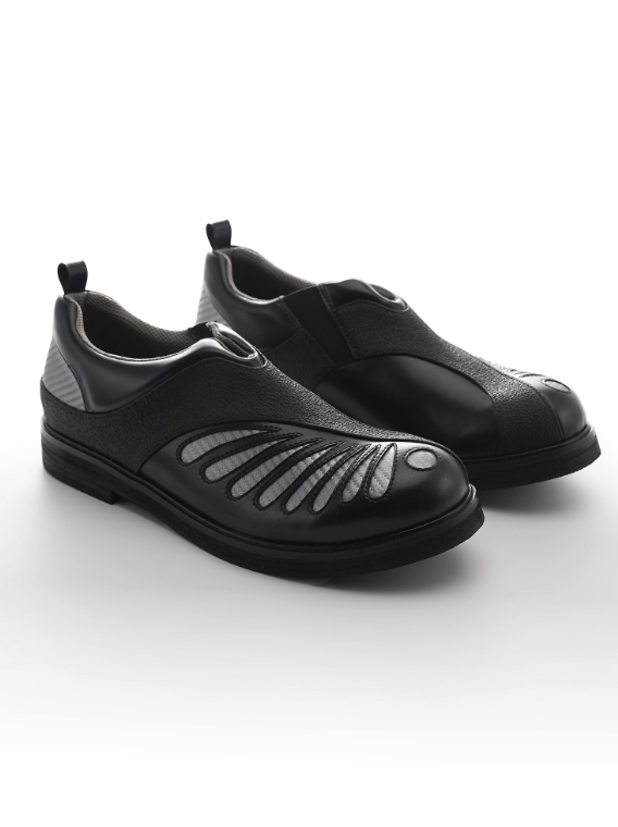 54A0×musaafeer Multi-Panel Patchwork Leather Shoes