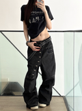Vanguardia Triple Waistline Paneling Sagging Cotton Sweatpants