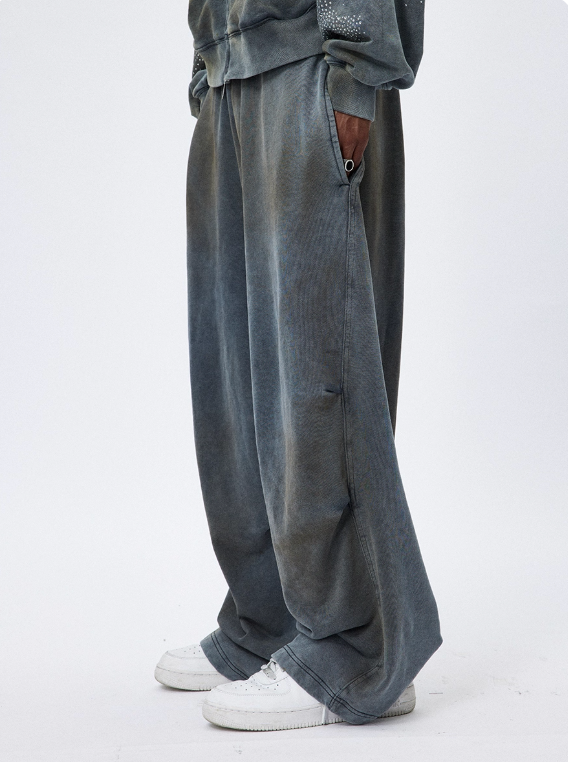 Vanguardia Triple Waistline Paneling Sagging Cotton Sweatpants