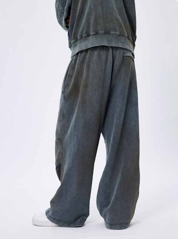 Vanguardia Triple Waistline Paneling Sagging Cotton Sweatpants