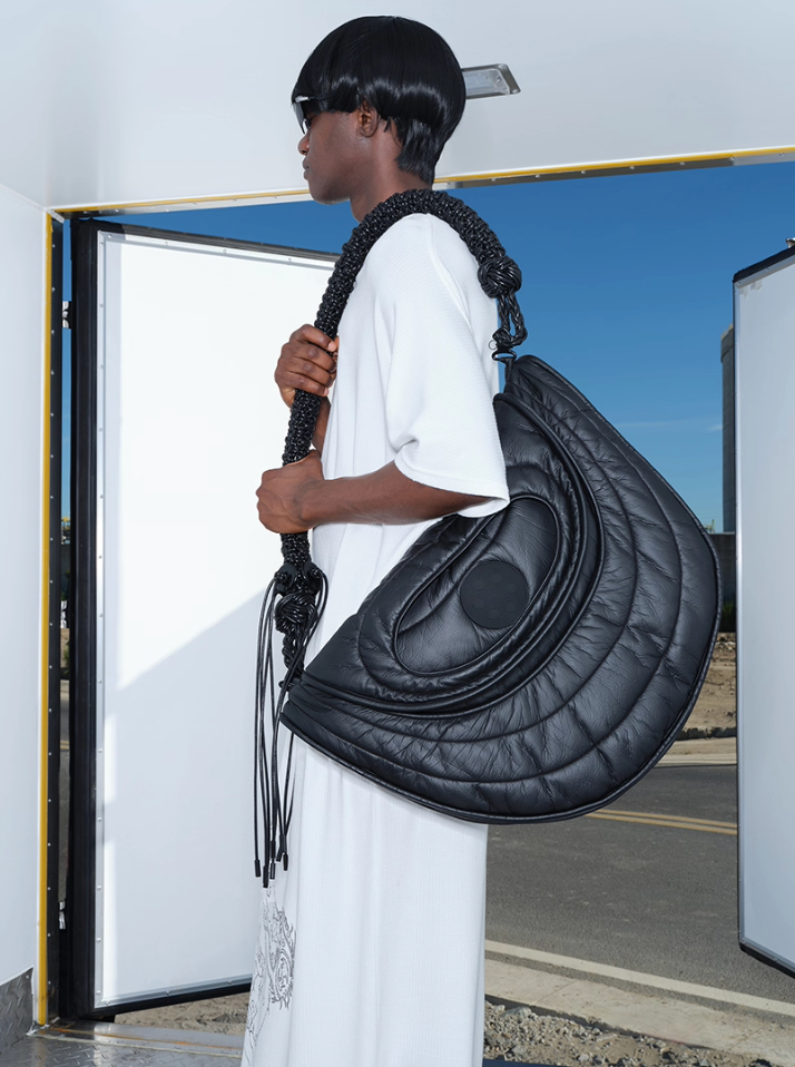 NUTEMPEROR Quip Project 008 detachable hand-woven shoulder crossbody black bag