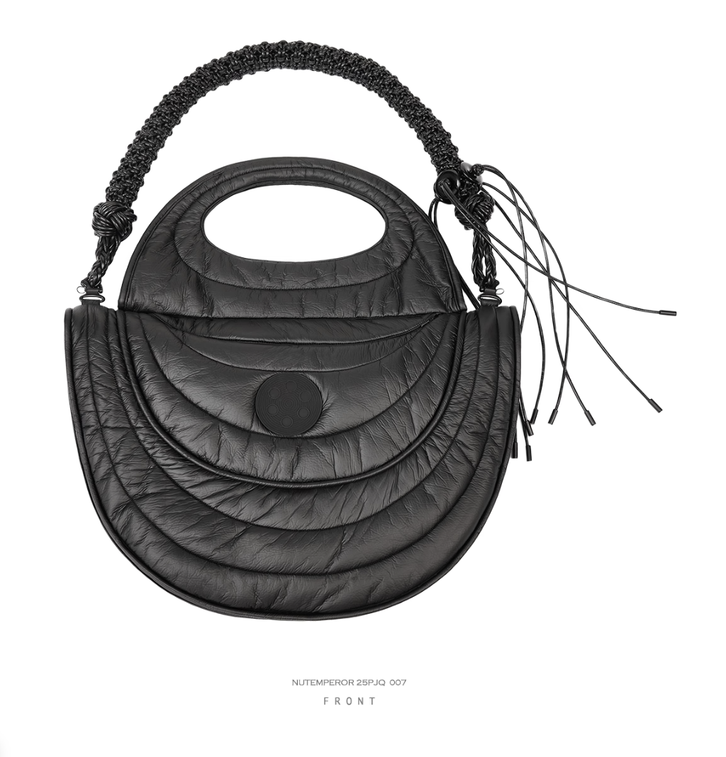 NUTEMPEROR Quip Project 008 detachable hand-woven shoulder crossbody black bag
