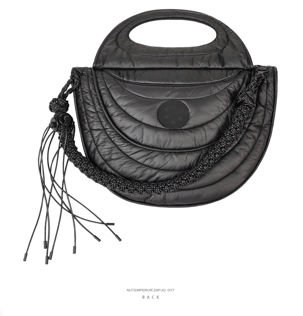 NUTEMPEROR Quip Project 008 detachable hand-woven shoulder crossbody black bag