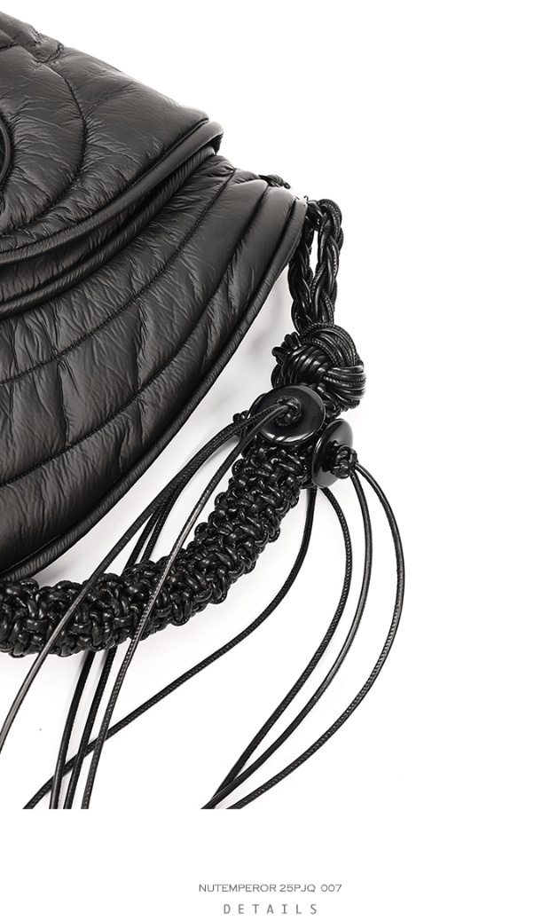NUTEMPEROR Quip Project 008 detachable hand-woven shoulder crossbody black bag