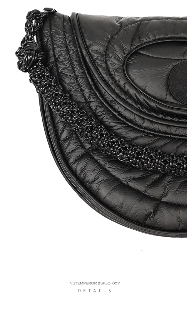 NUTEMPEROR Quip Project 008 detachable hand-woven shoulder crossbody black bag