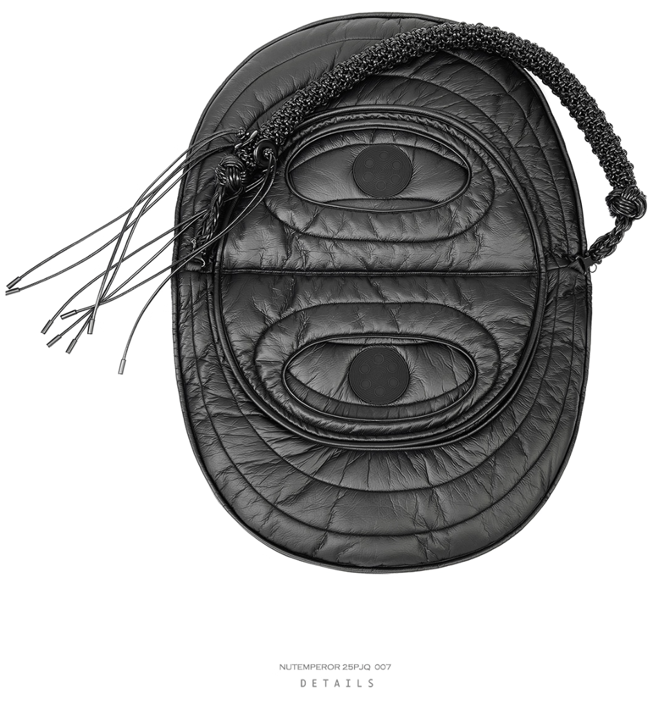 NUTEMPEROR Quip Project 008 detachable hand-woven shoulder crossbody black bag