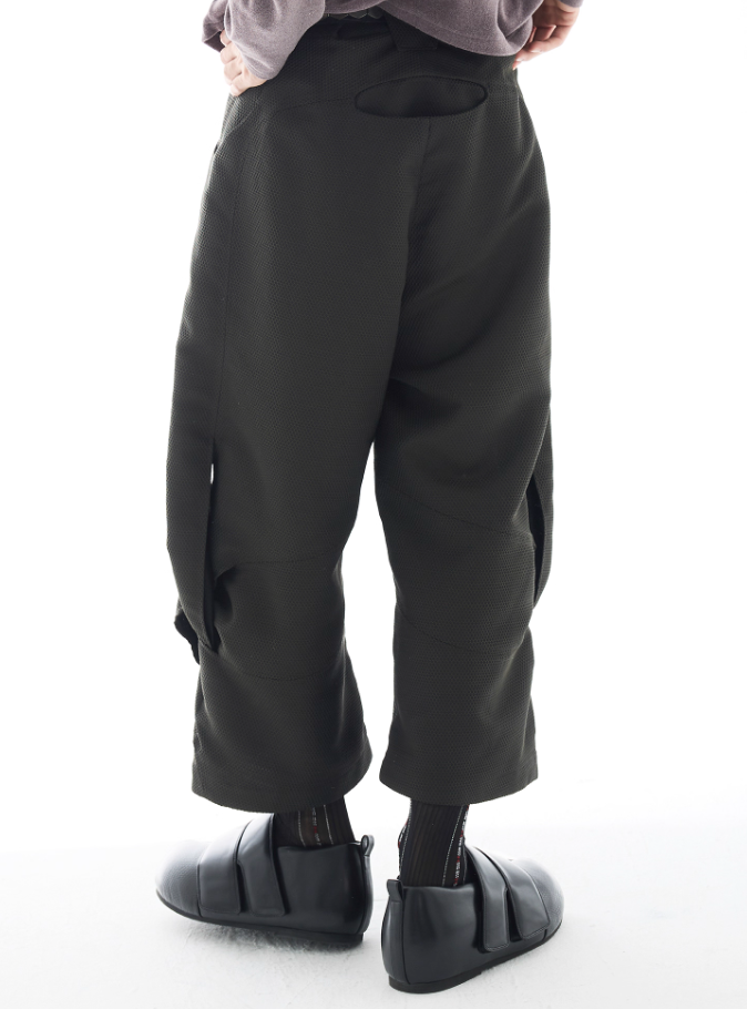 Vanguardia Triple Waistline Paneling Sagging Cotton Sweatpants