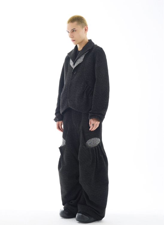 Vanguardia Triple Waistline Paneling Sagging Cotton Sweatpants