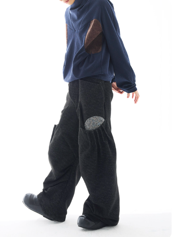 Vanguardia Triple Waistline Paneling Sagging Cotton Sweatpants