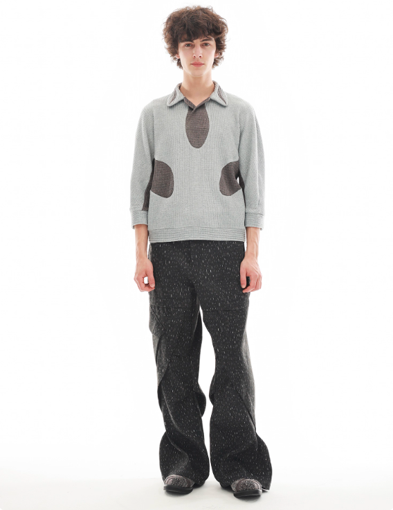 Vanguardia Triple Waistline Paneling Sagging Cotton Sweatpants