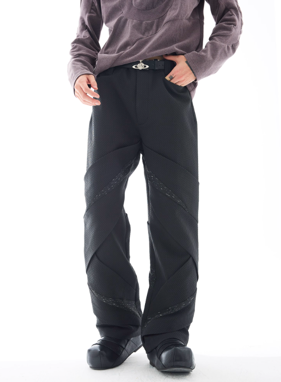 Vanguardia Triple Waistline Paneling Sagging Cotton Sweatpants