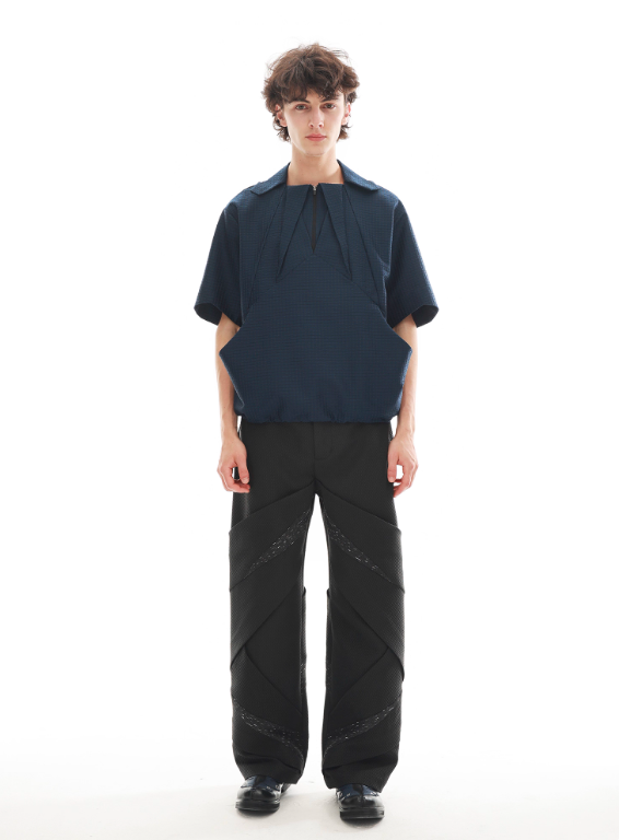 Vanguardia Triple Waistline Paneling Sagging Cotton Sweatpants