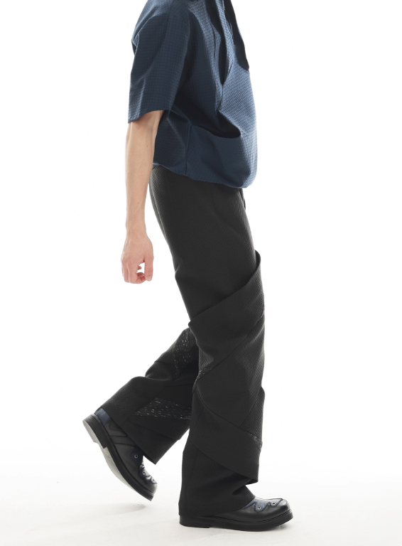 Vanguardia Triple Waistline Paneling Sagging Cotton Sweatpants