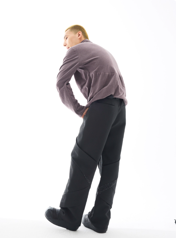 Vanguardia Triple Waistline Paneling Sagging Cotton Sweatpants