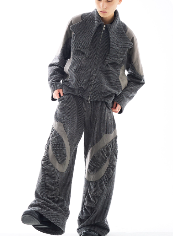 Vanguardia Triple Waistline Paneling Sagging Cotton Sweatpants