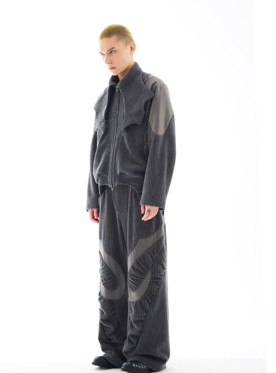 Vanguardia Triple Waistline Paneling Sagging Cotton Sweatpants