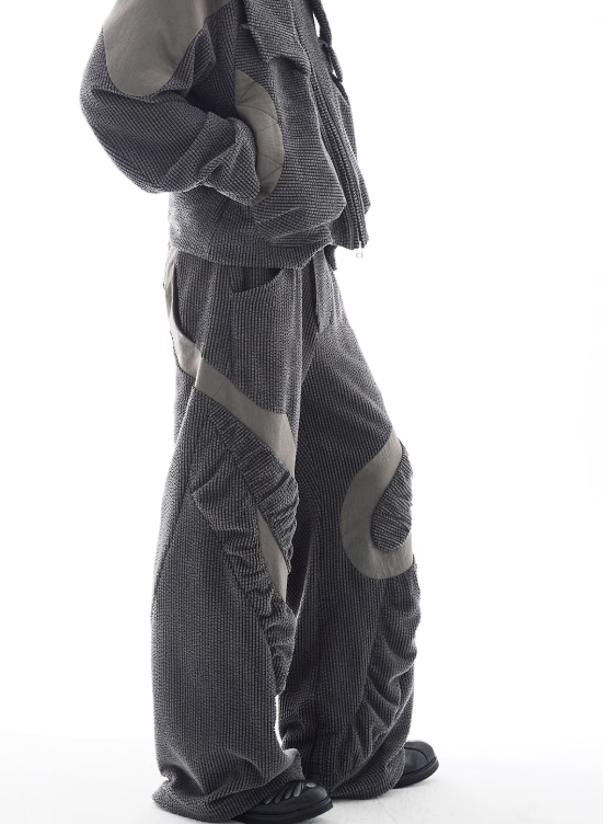 Vanguardia Triple Waistline Paneling Sagging Cotton Sweatpants
