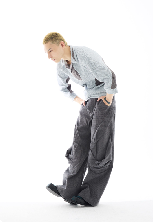 Vanguardia Triple Waistline Paneling Sagging Cotton Sweatpants