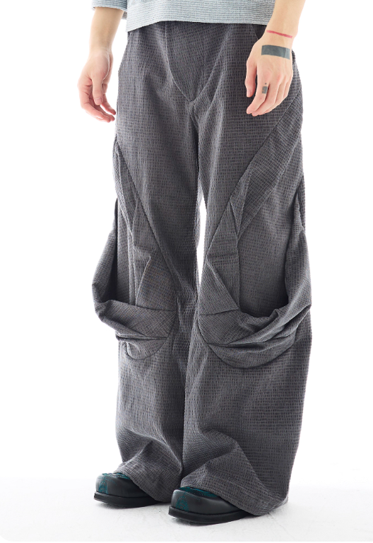 Vanguardia Triple Waistline Paneling Sagging Cotton Sweatpants