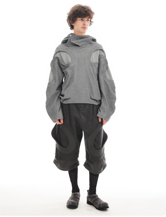 Vanguardia Triple Waistline Paneling Sagging Cotton Sweatpants