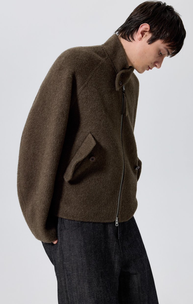 Simple Project Wool Harrington Jacket