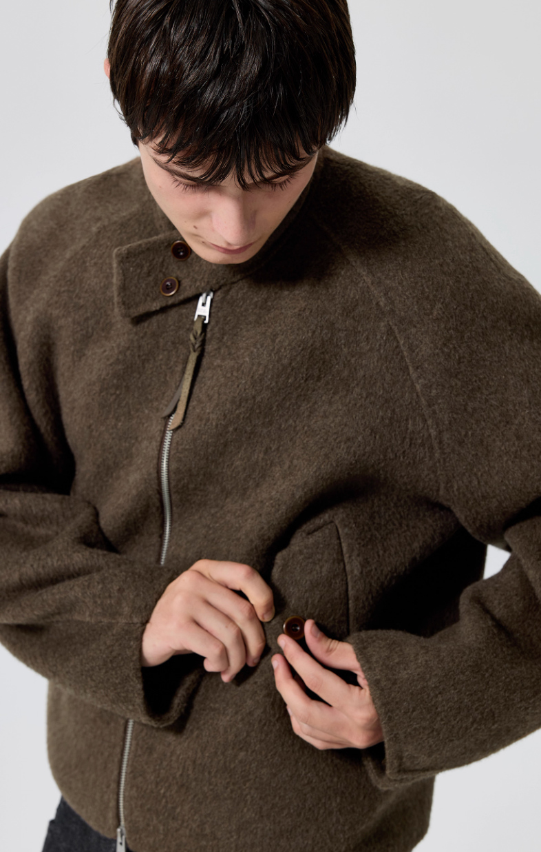 Simple Project Wool Harrington Jacket