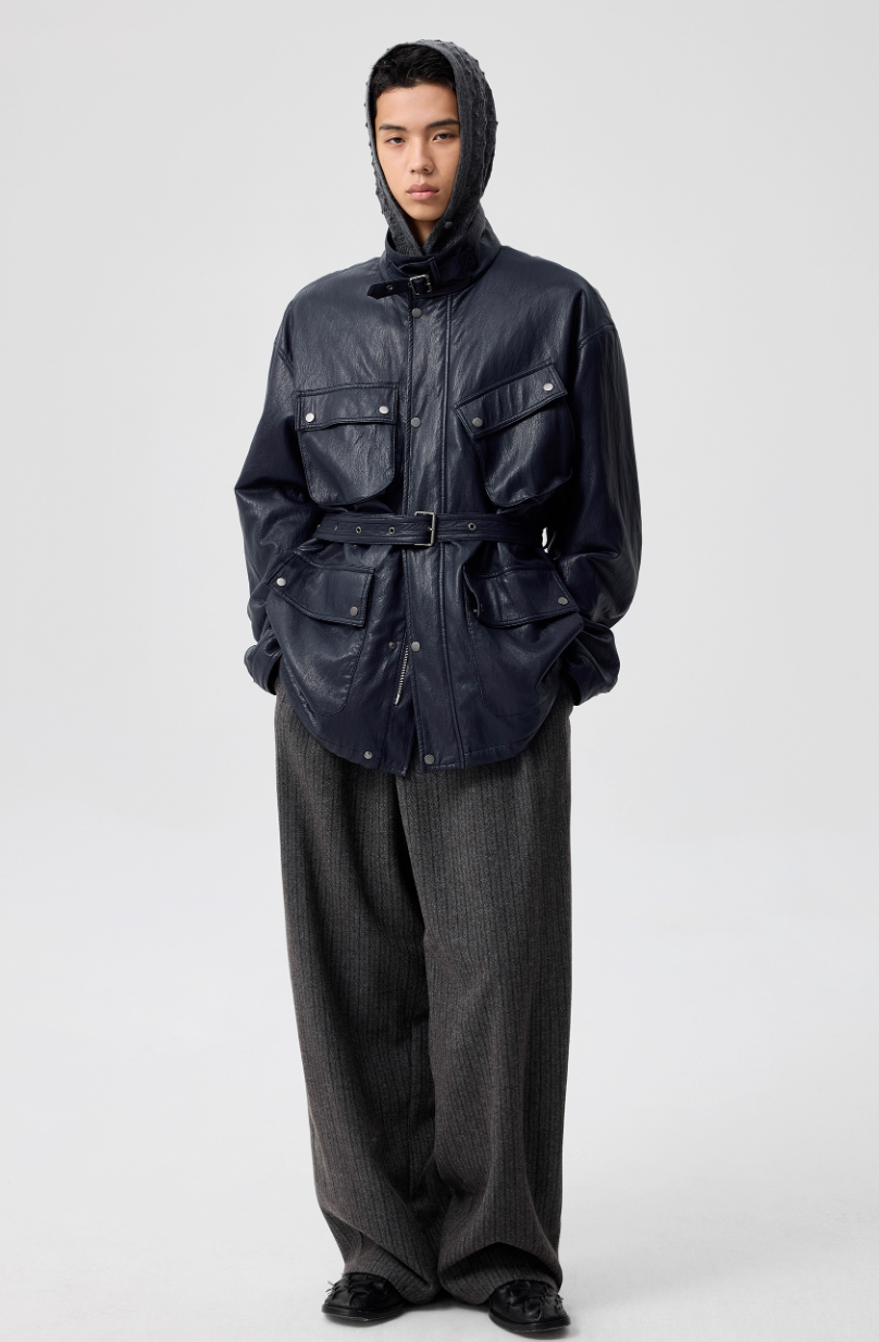 Vanguardia Triple Waistline Paneling Sagging Cotton Sweatpants