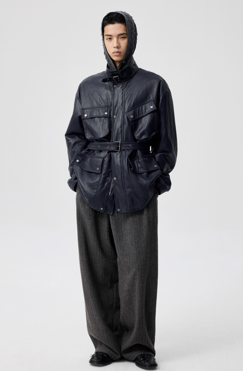 Vanguardia Triple Waistline Paneling Sagging Cotton Sweatpants