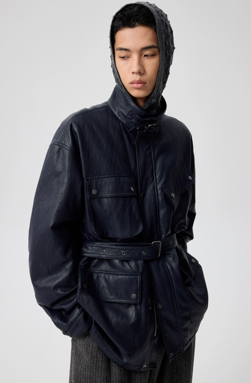 Vanguardia Triple Waistline Paneling Sagging Cotton Sweatpants