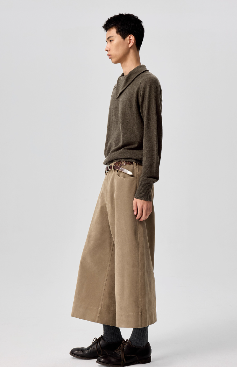Vanguardia Triple Waistline Paneling Sagging Cotton Sweatpants