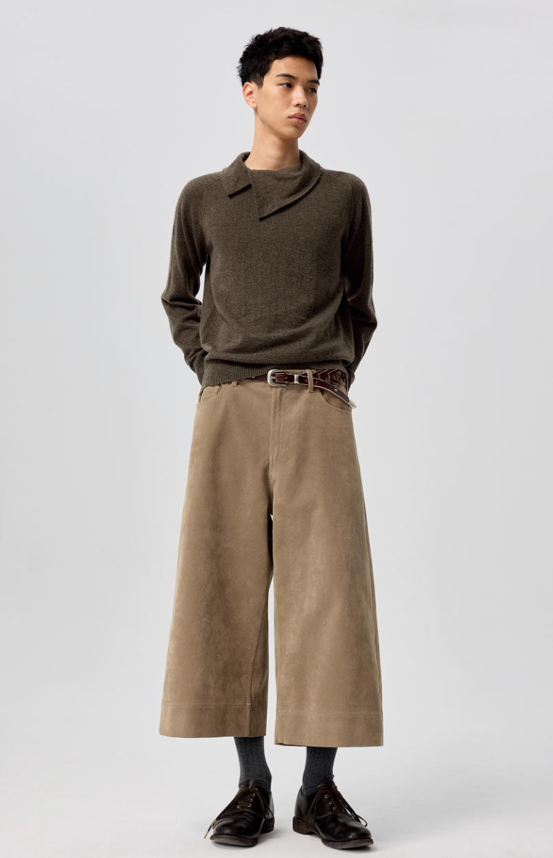 Vanguardia Triple Waistline Paneling Sagging Cotton Sweatpants