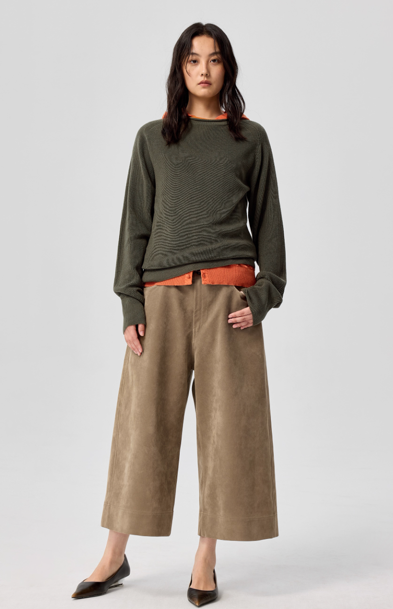 Vanguardia Triple Waistline Paneling Sagging Cotton Sweatpants