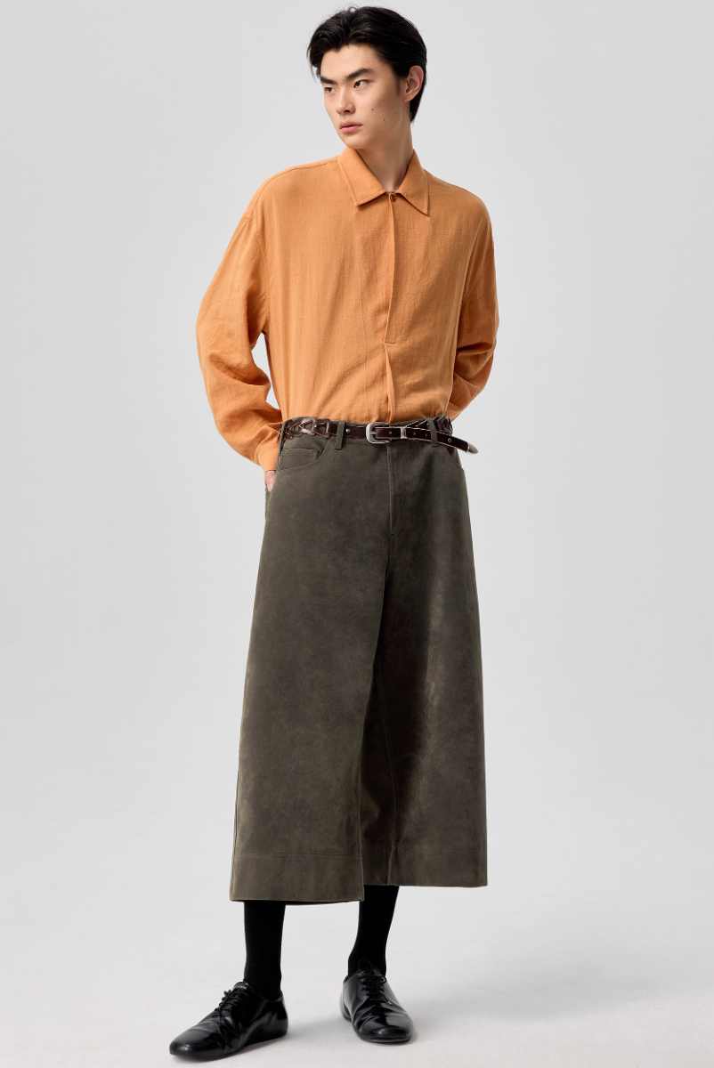 Vanguardia Triple Waistline Paneling Sagging Cotton Sweatpants