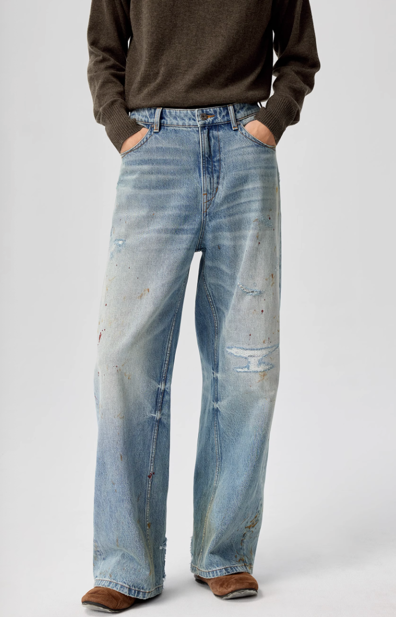 Vanguardia Triple Waistline Paneling Sagging Cotton Sweatpants