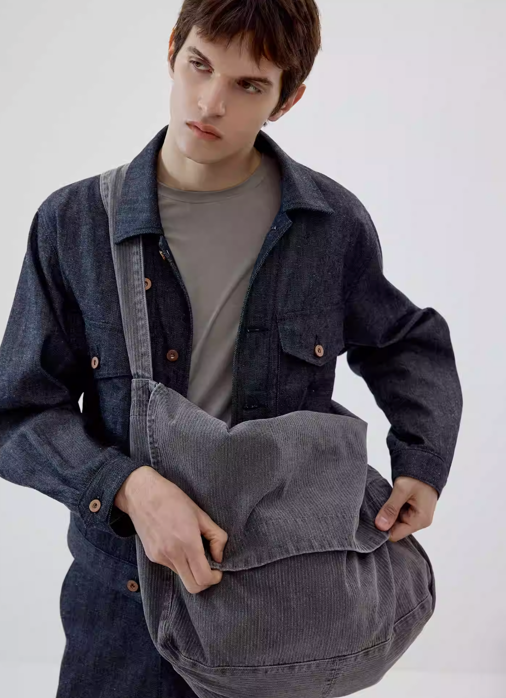 Vanguardia Triple Waistline Paneling Sagging Cotton Sweatpants