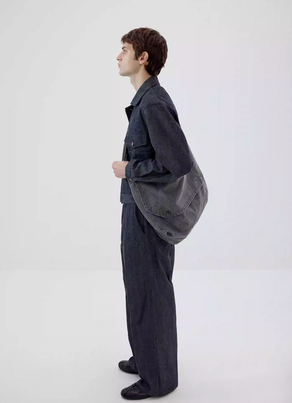 Vanguardia Triple Waistline Paneling Sagging Cotton Sweatpants