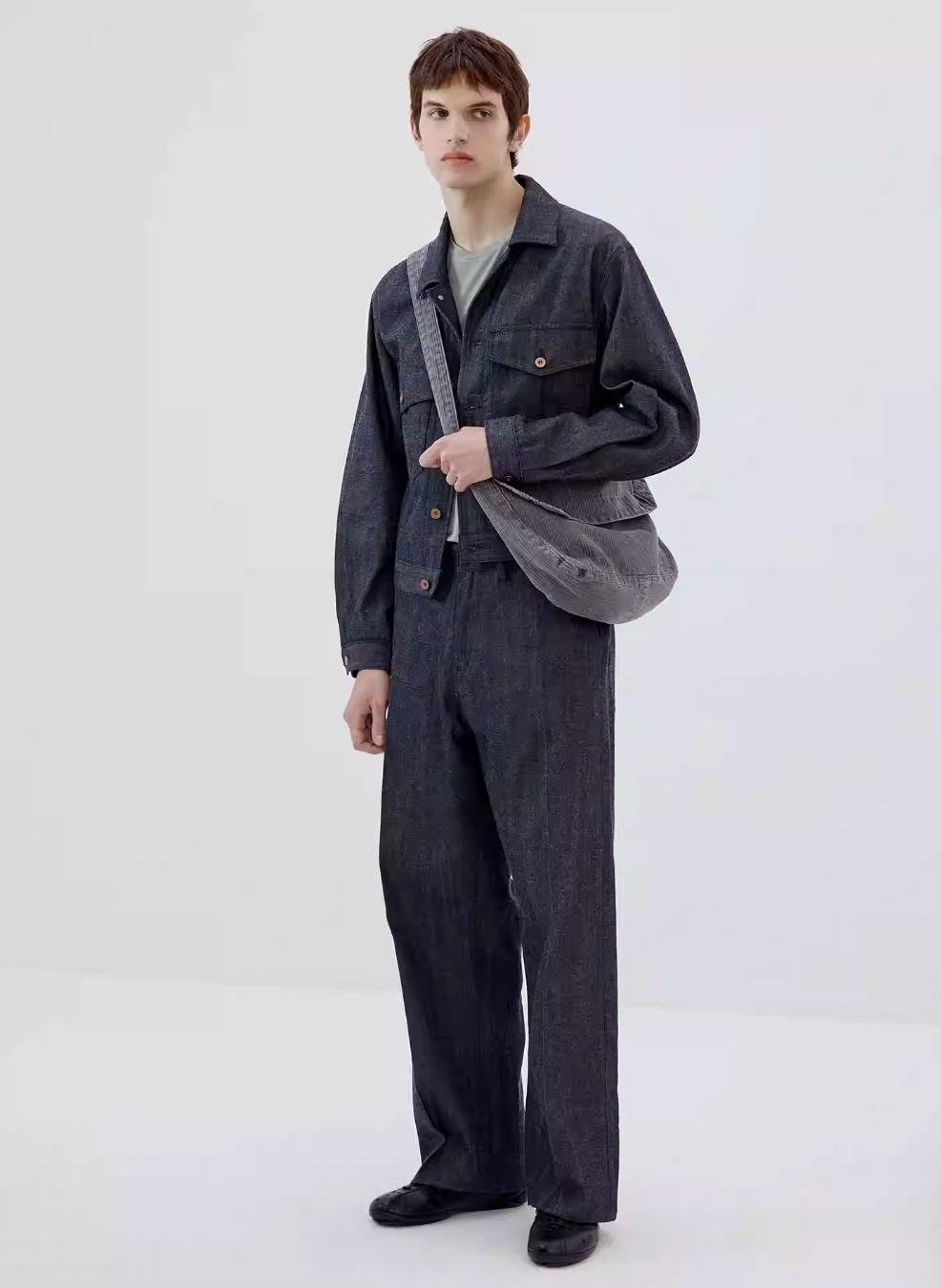 Vanguardia Triple Waistline Paneling Sagging Cotton Sweatpants