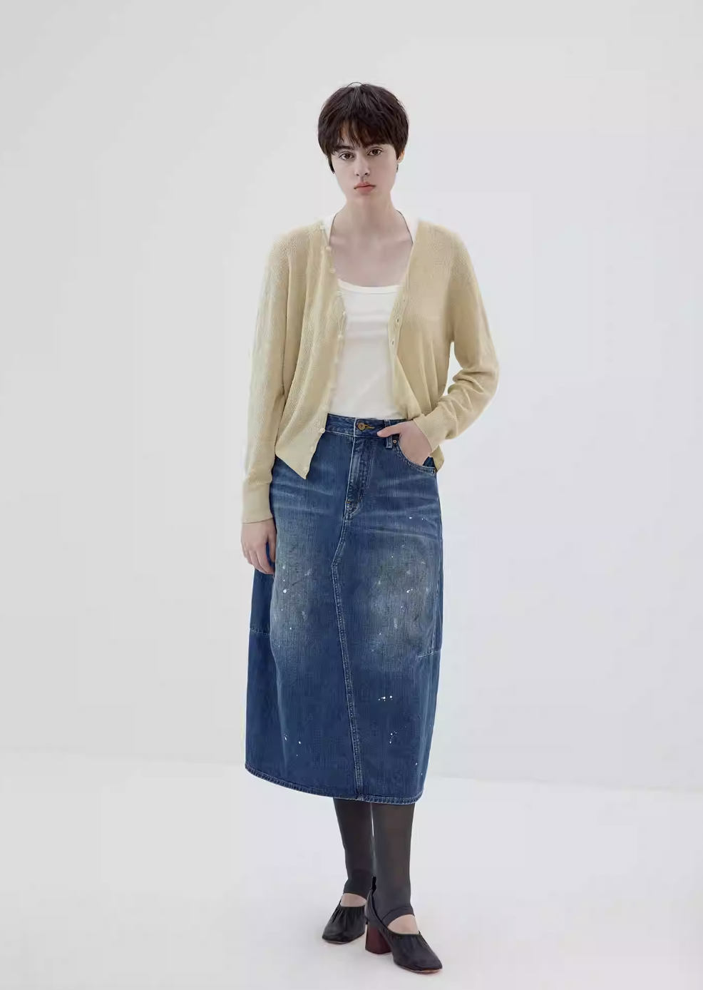 Vanguardia Triple Waistline Paneling Sagging Cotton Sweatpants