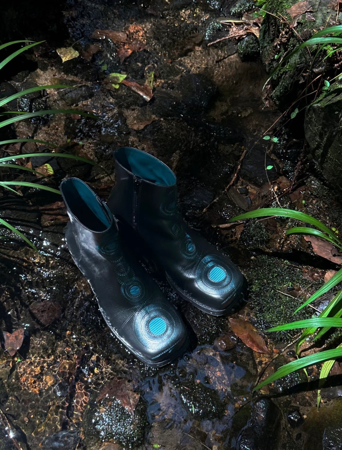 54A0×musaafeer Ankle Square Toe Boots