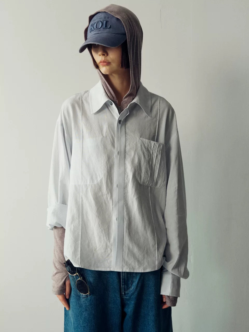 THE PROUDER Washed Sky Blue "KOL" Soft Brim Baseball Cap