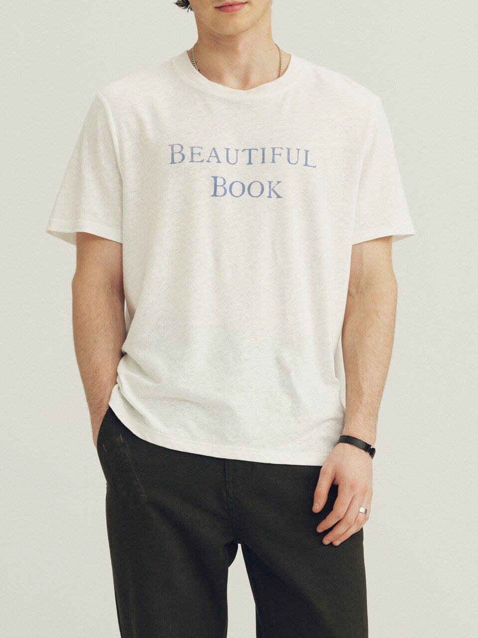 THE PROUDER Linen Cotton Bamboo Print T-Shirt
